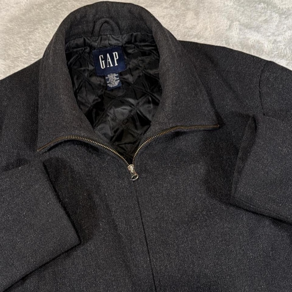 Y2K Vintage GAP Wool Jacket With Quilted Lining | Black‎ | M